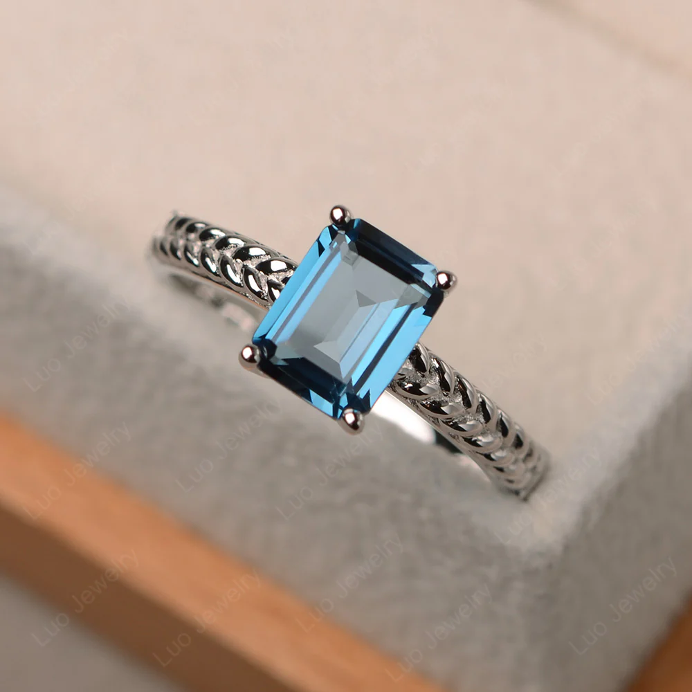 London Blue Topaz Woven Engagement Ring - Image 2
