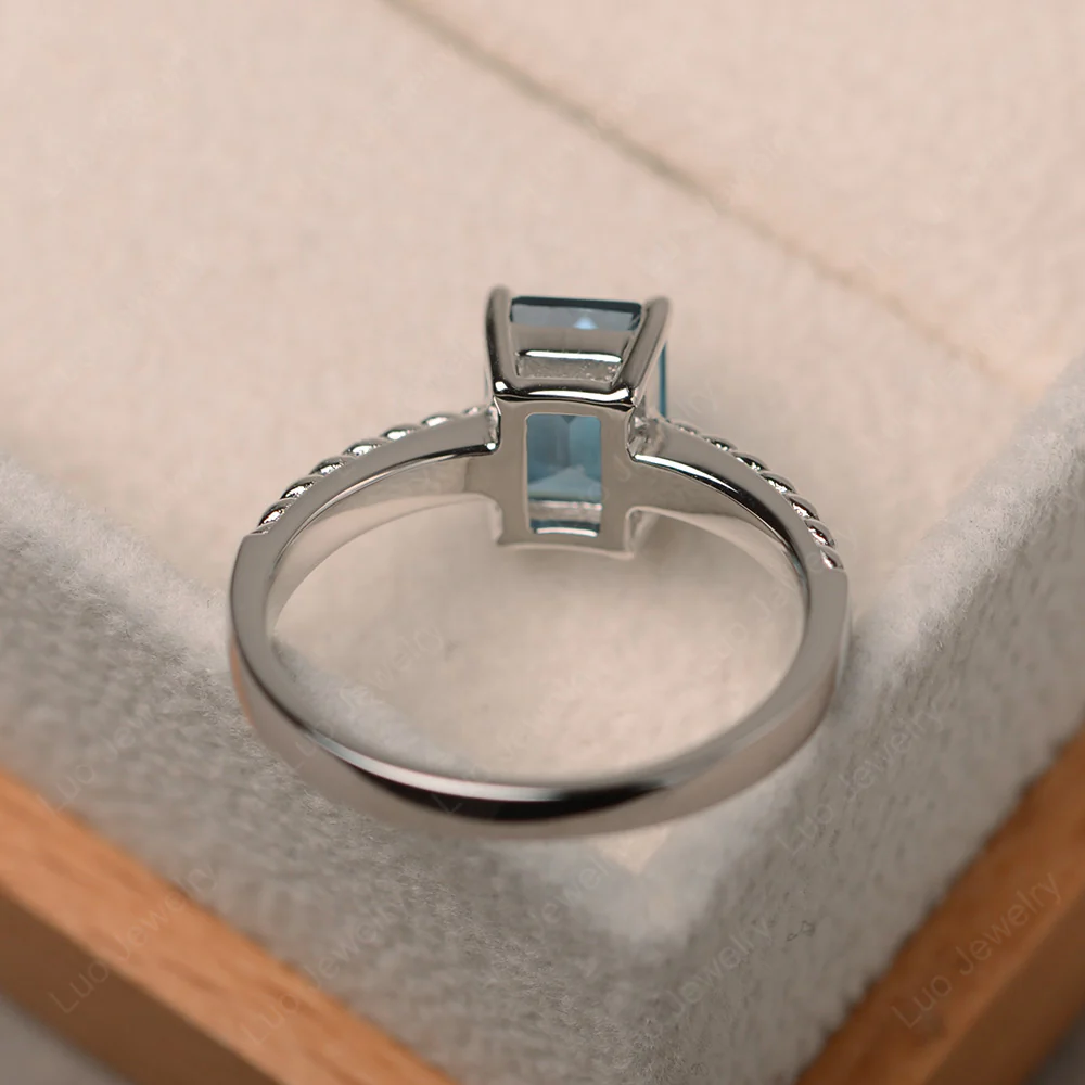 London Blue Topaz Woven Engagement Ring - Image 3
