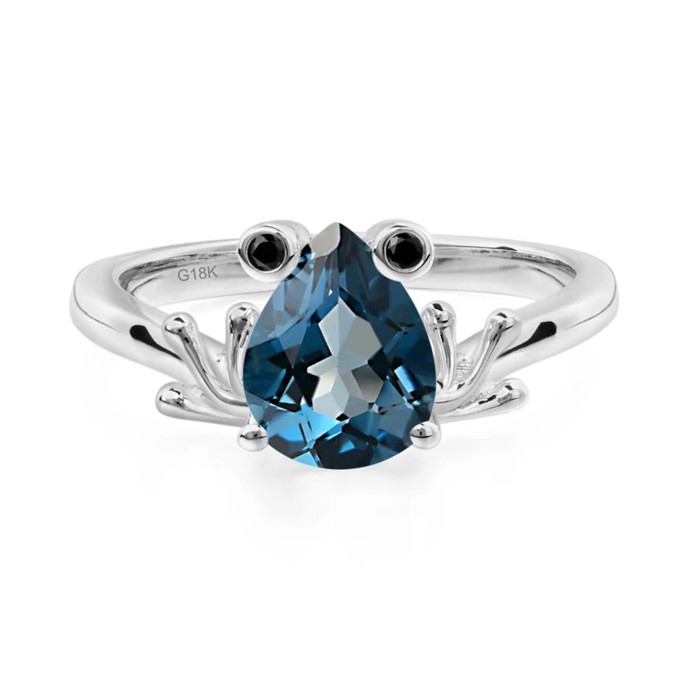 London Blue Topaz Frog Engagement Ring - Image 9