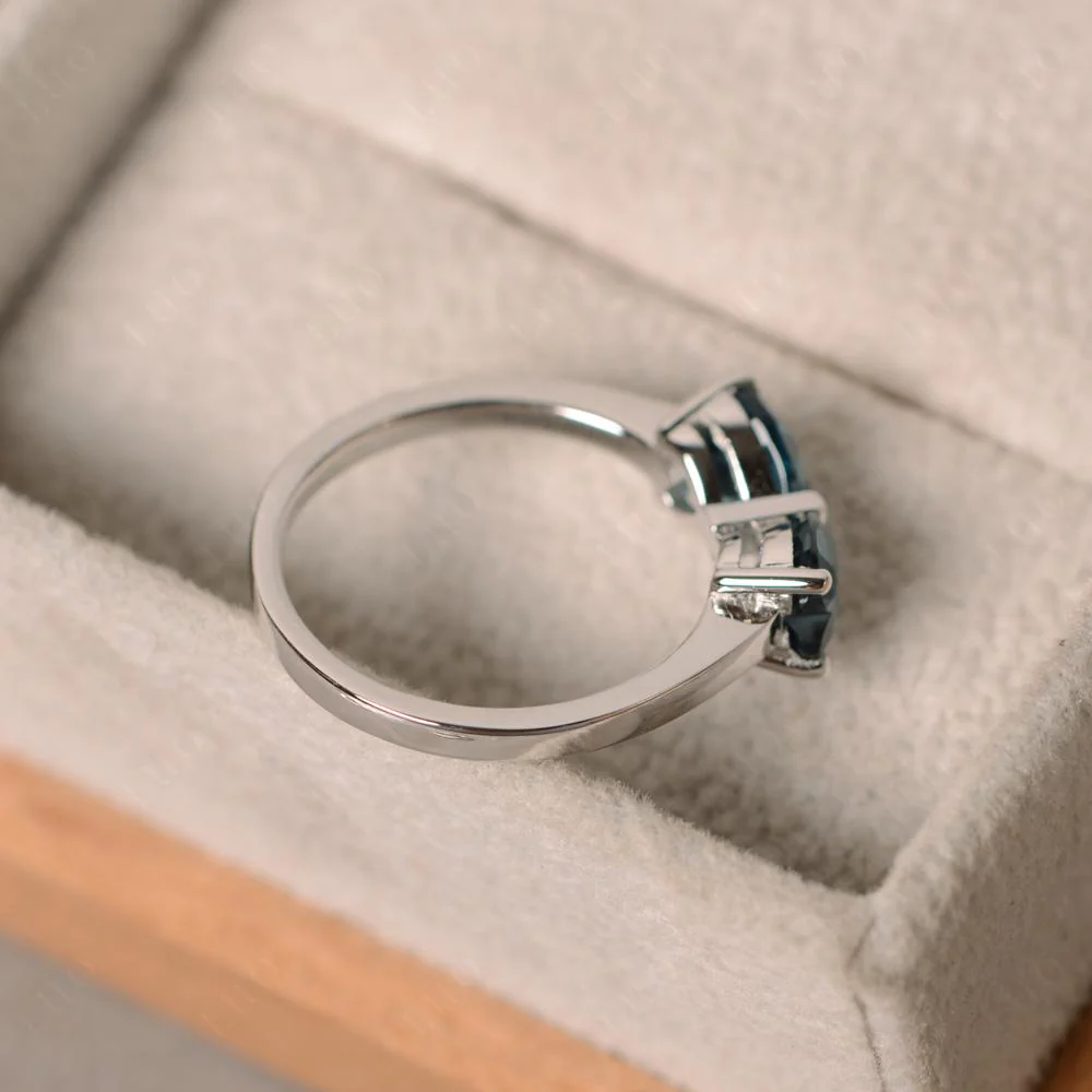 London Blue Topaz Two Stone Heart Ring - Image 13
