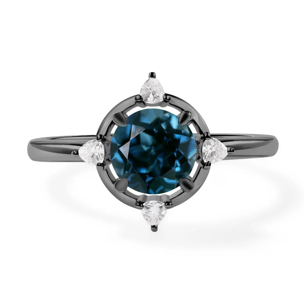London Blue Topaz Compass Engagement Ring - Image 3