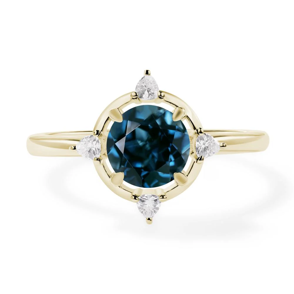 London Blue Topaz Compass Engagement Ring - Image 5