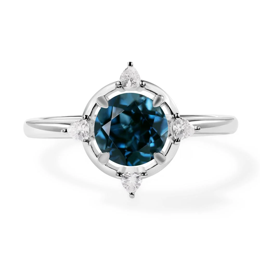 London Blue Topaz Compass Engagement Ring - Image 7