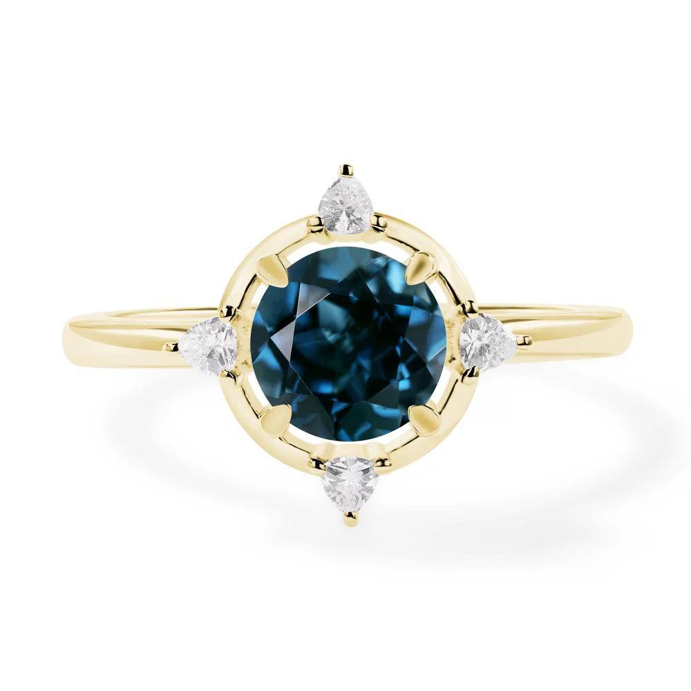 London Blue Topaz Compass Engagement Ring - Image 8