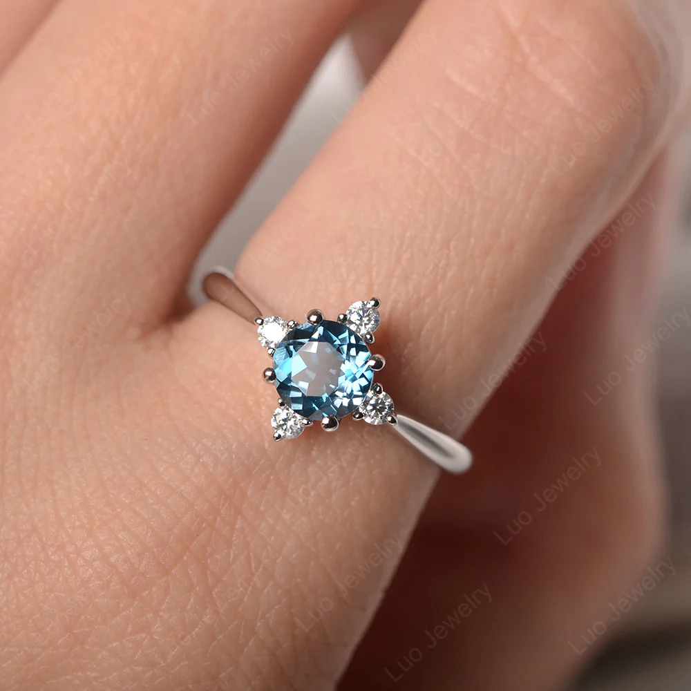 London Blue Topaz Polaris Engagement Ring - Image 4