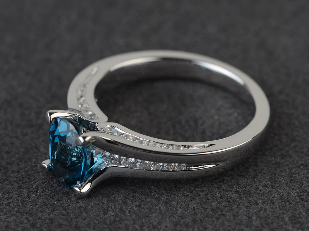 London Blue Topaz Channel Set Ring - Image 2