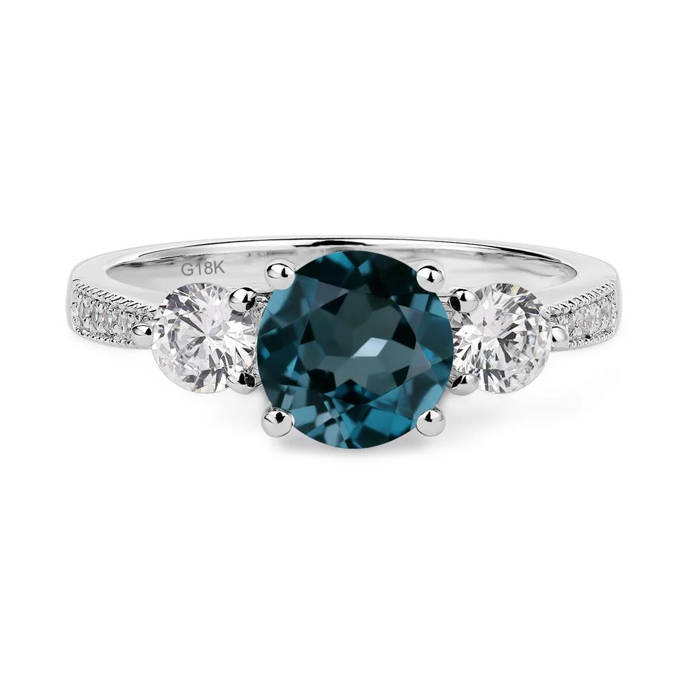 London Blue Topaz 3 Stone Engagement Ring - Image 7