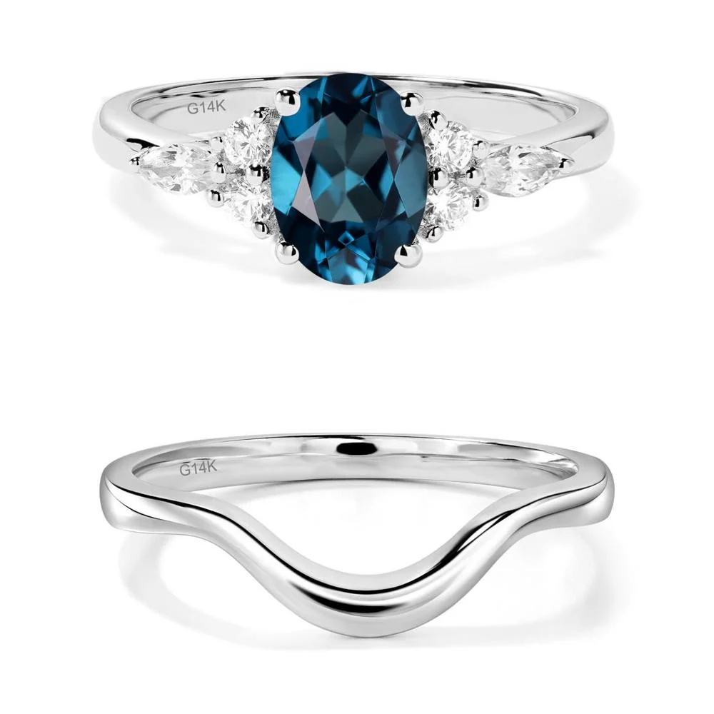 Simple Oval London Blue Topaz Engagement Ring - Image 13