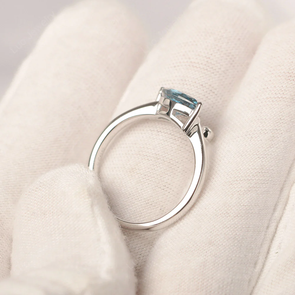 London Blue Topaz Swan Engagement Ring - Image 3