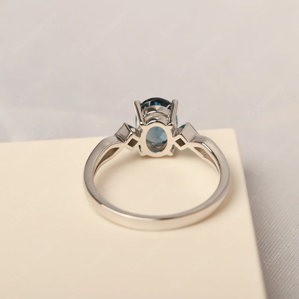 Antique Style London Blue Topaz Ring - Image 3