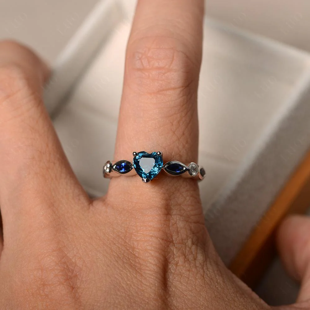Heart London Blue Topaz Ring - Image 13