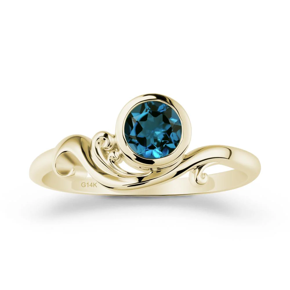 London Blue Topaz Ring with Bezel Setting - Image 3
