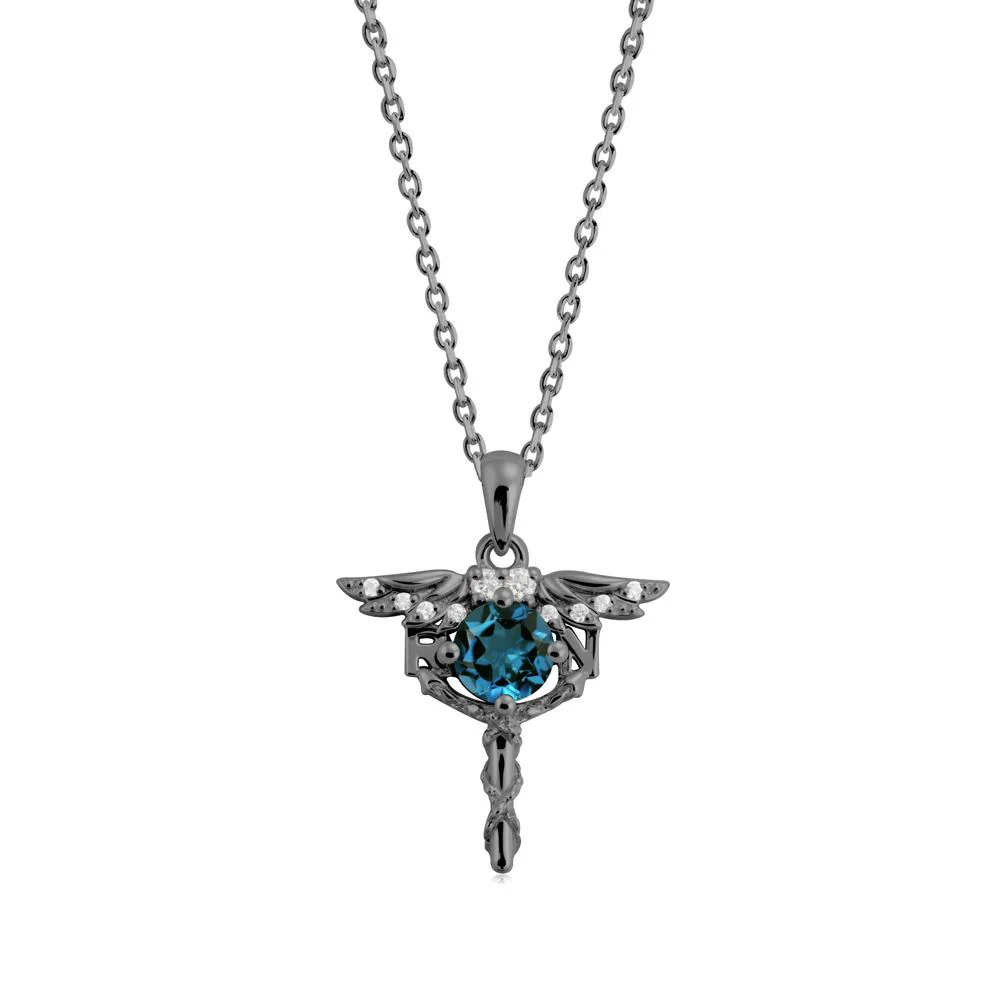 London Blue Topaz Rn Nurse Necklace - Image 9