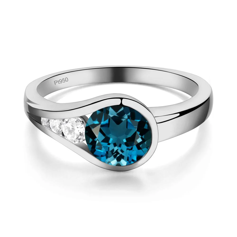 London Blue Topaz Rupert's Drop Ring - Image 5