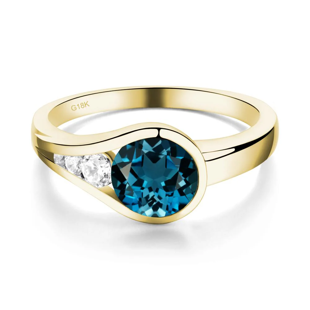 London Blue Topaz Rupert's Drop Ring - Image 8