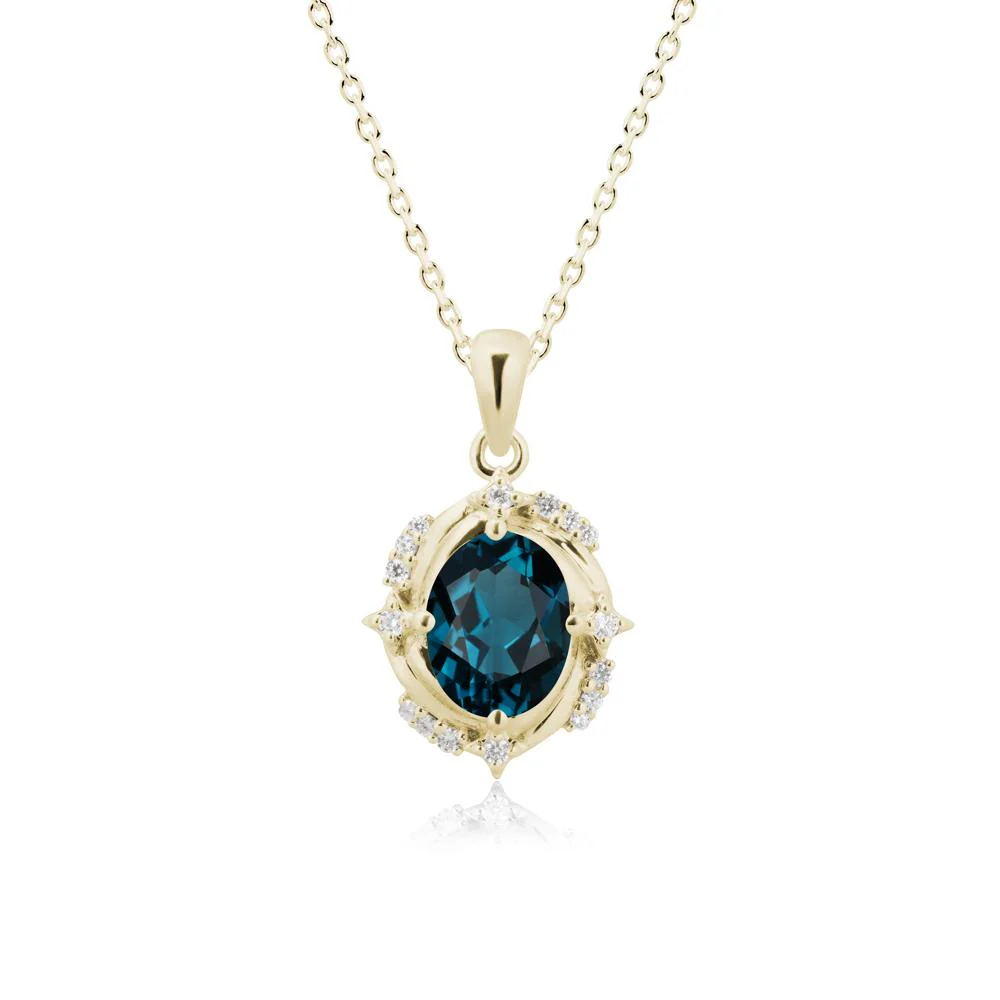 London Blue Topaz Shooting Star Necklace - Image 4