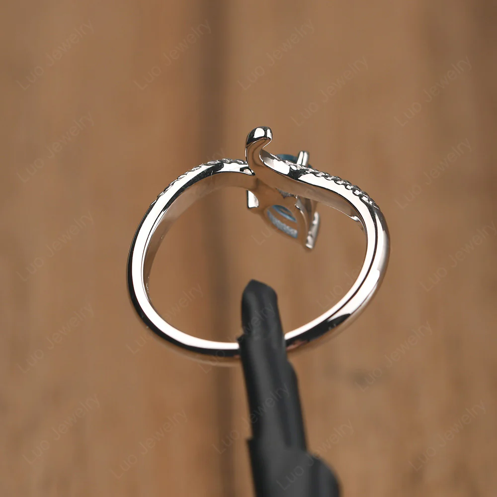 Pear Shaped London Blue Topaz Snake Ring - Image 4