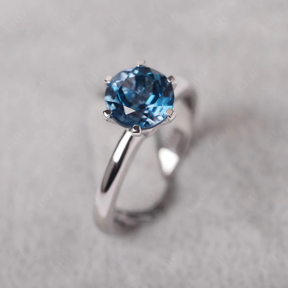 London Blue Topaz Solitaire Engagement Ring - Image 11