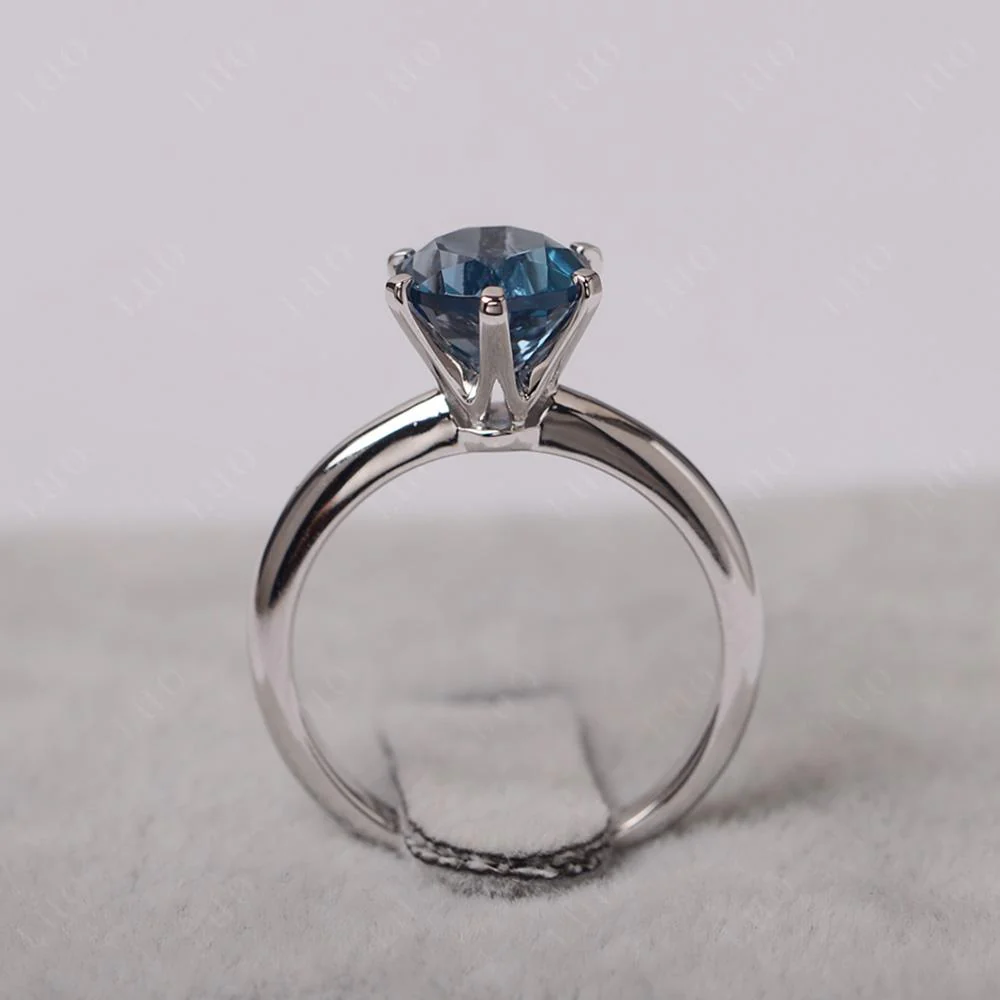 London Blue Topaz Solitaire Engagement Ring - Image 12