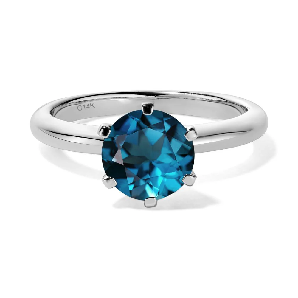 London Blue Topaz Solitaire Engagement Ring - Image 3