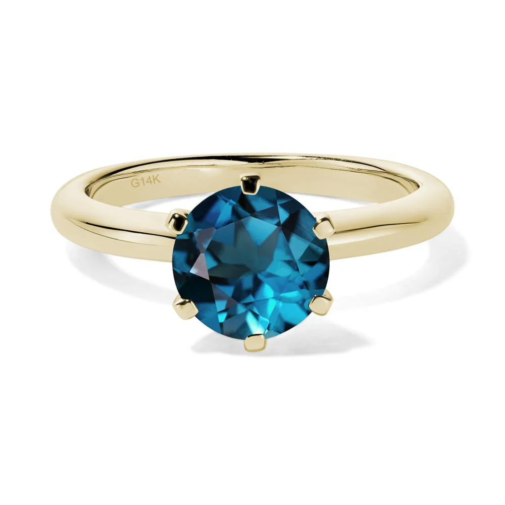 London Blue Topaz Solitaire Engagement Ring - Image 4