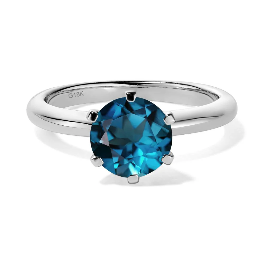 London Blue Topaz Solitaire Engagement Ring - Image 7