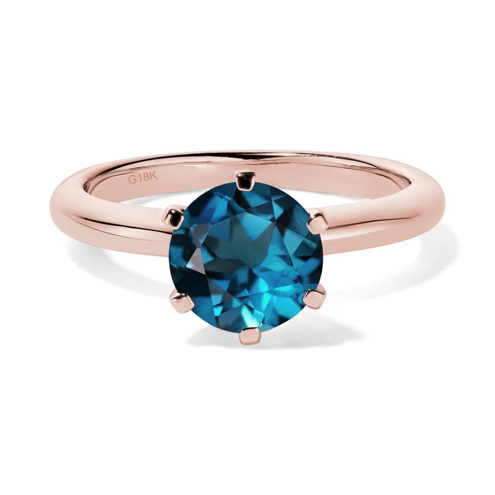 London Blue Topaz Solitaire Engagement Ring - Image 9