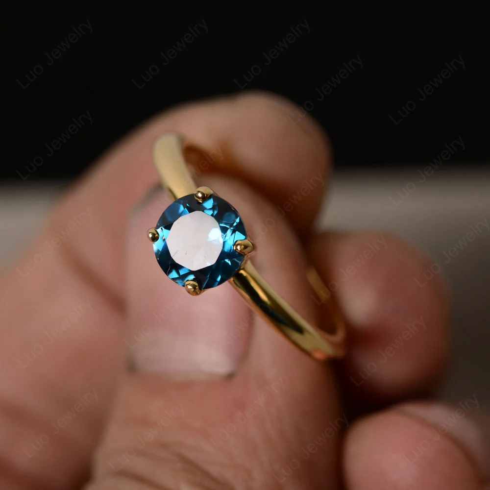 London Blue Topaz Solitaire Ring