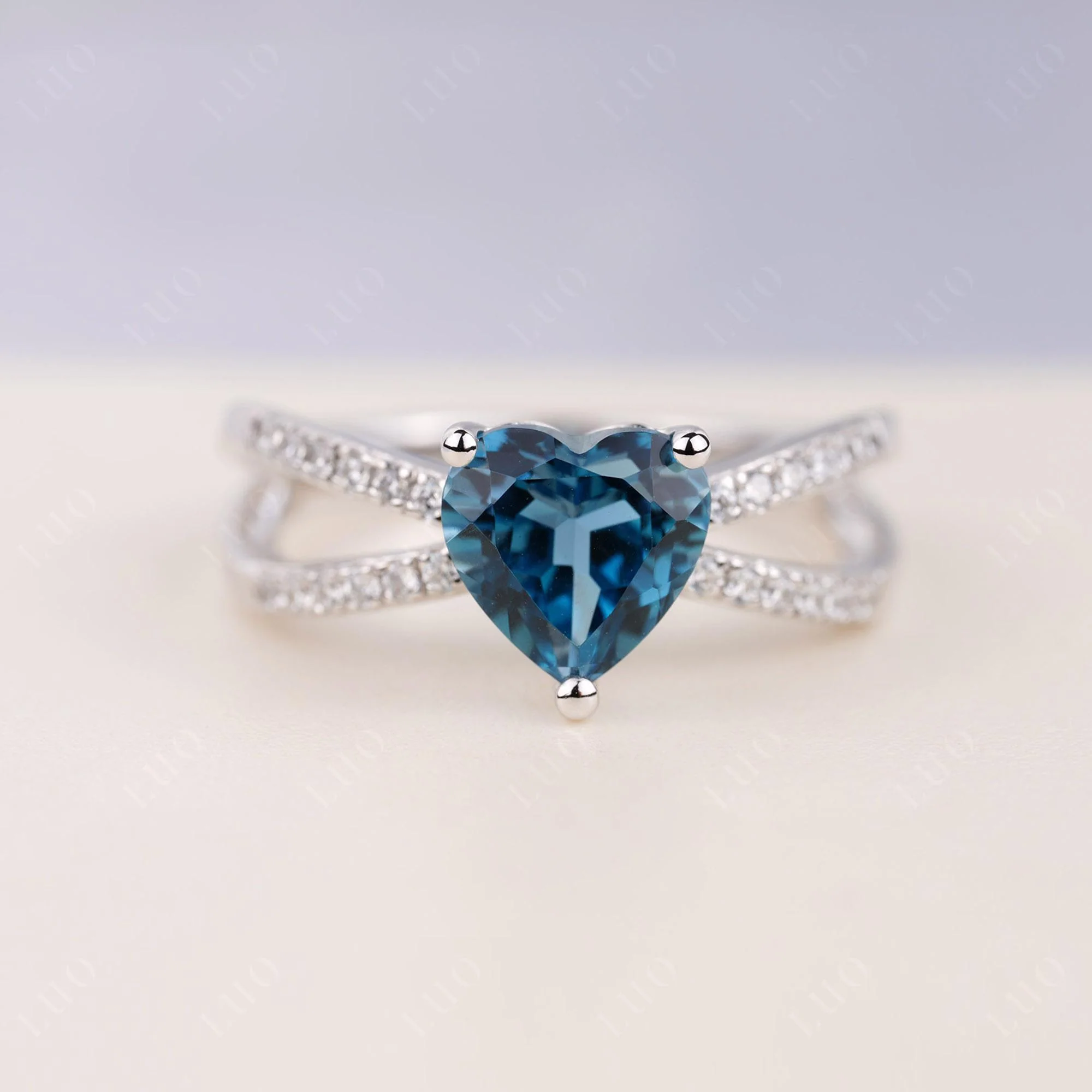 London Blue Topaz Split Band Ring