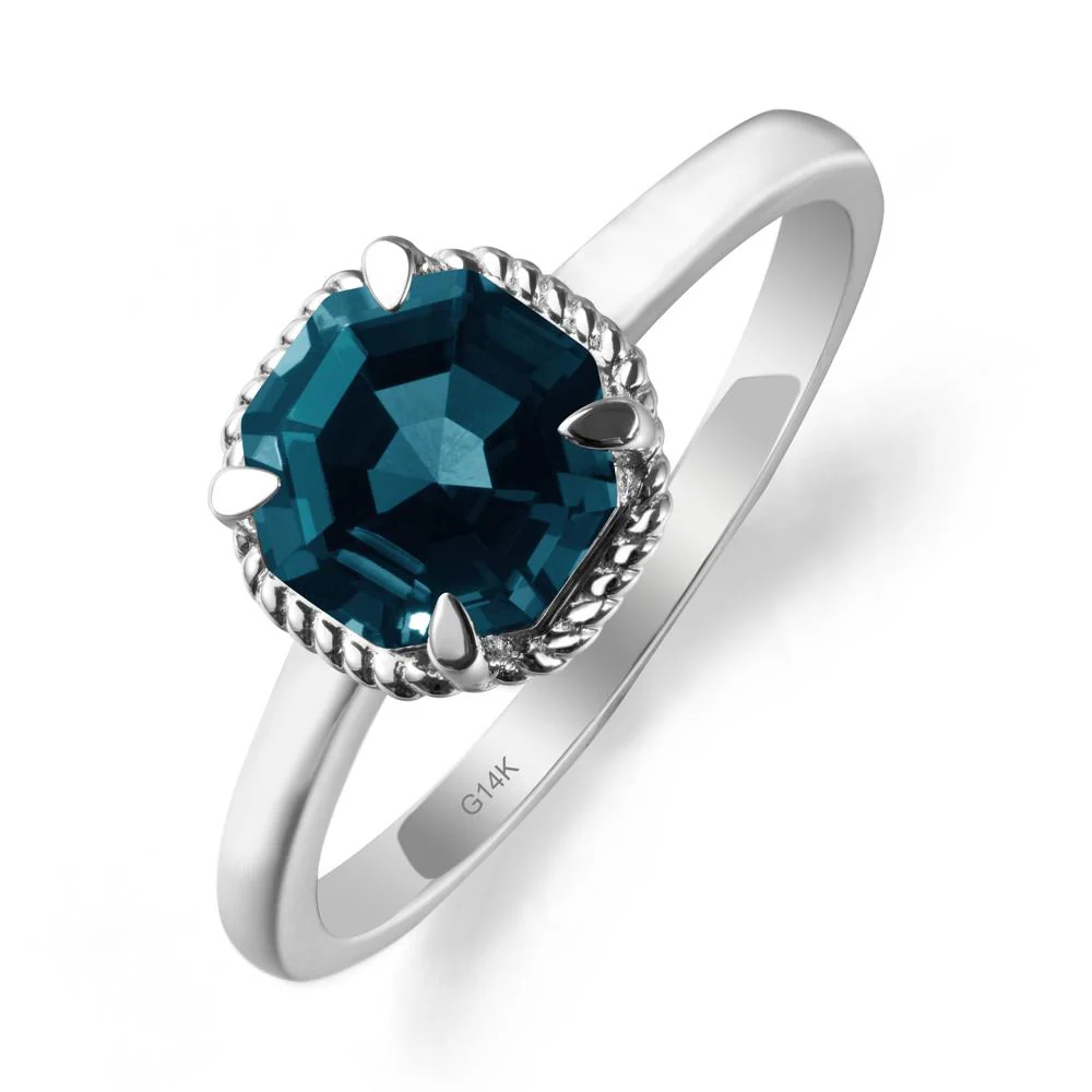 London Blue Topaz Sterling Silver Octagon Ring - Image 3