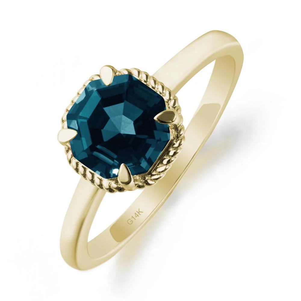 London Blue Topaz Sterling Silver Octagon Ring - Image 4