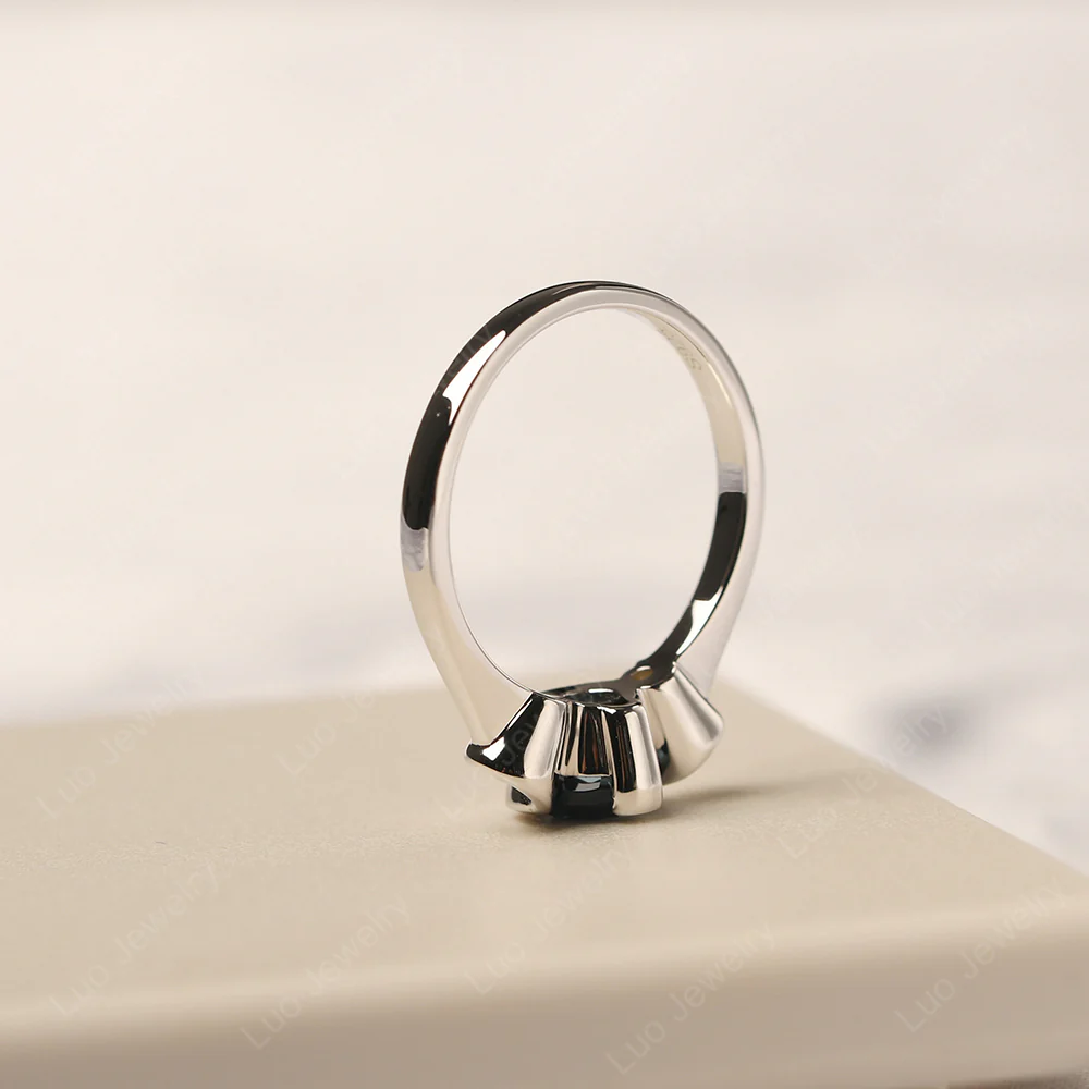 London Blue Topaz Vintage Bezel Set Engagement Ring - Image 4