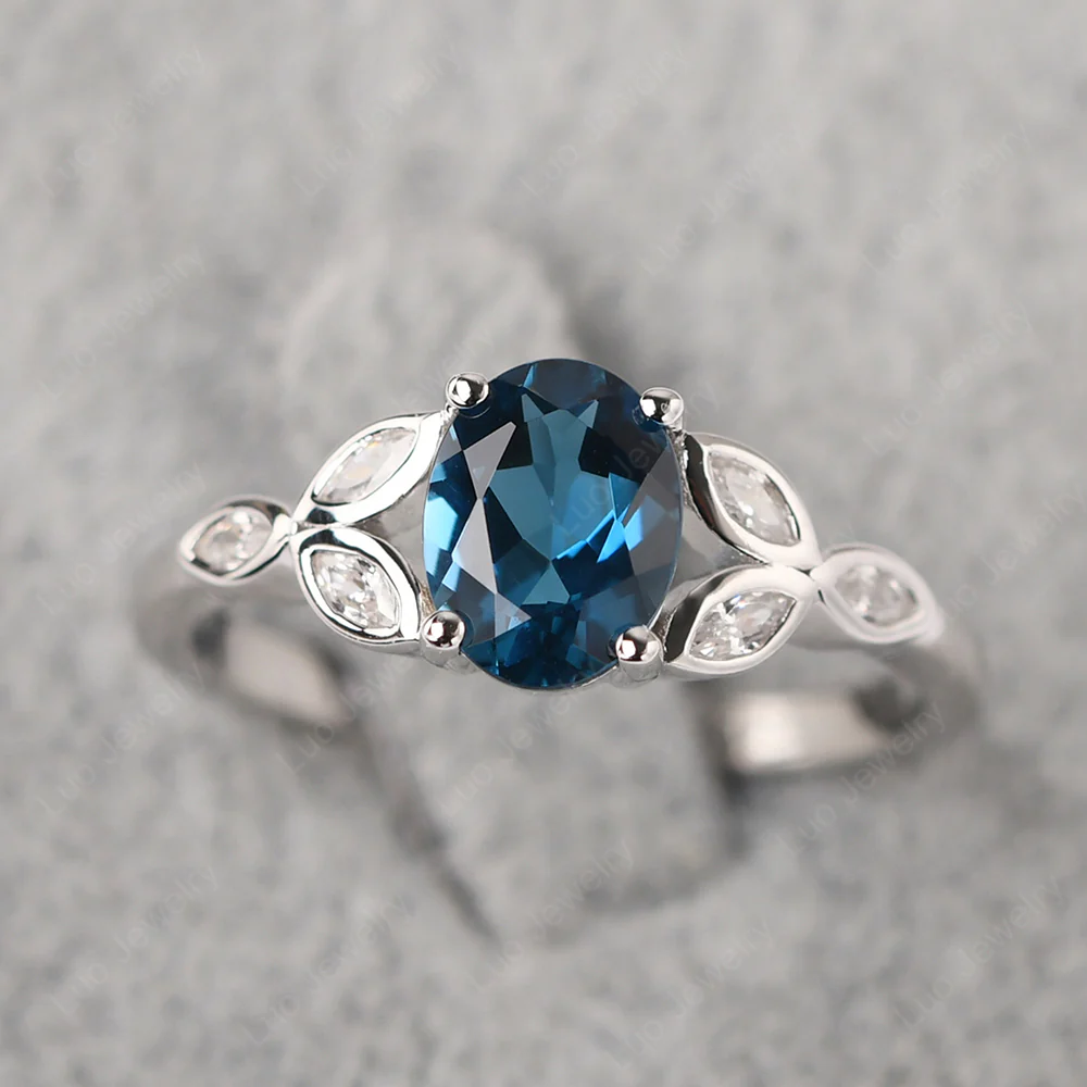 Oval Celtic London Blue Topaz Ring - Image 3