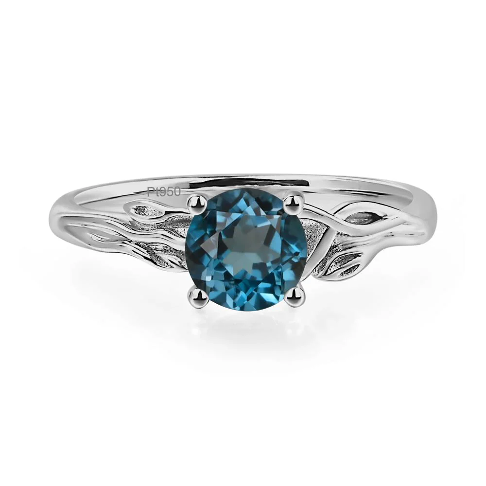 Petite London Blue Topaz Tender Leaf Ring - Image 6