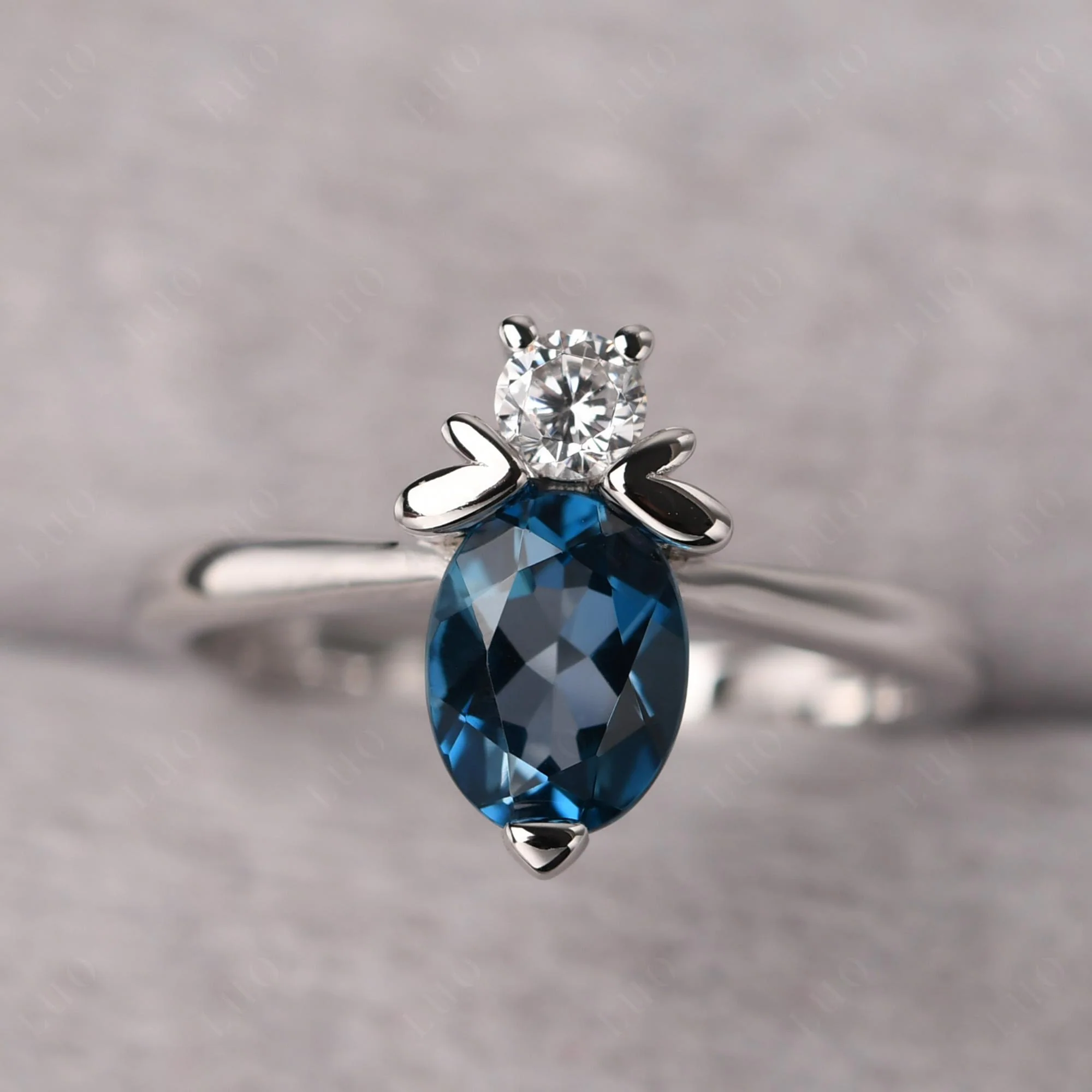 London Blue Topaz Bee Ring - Image 11