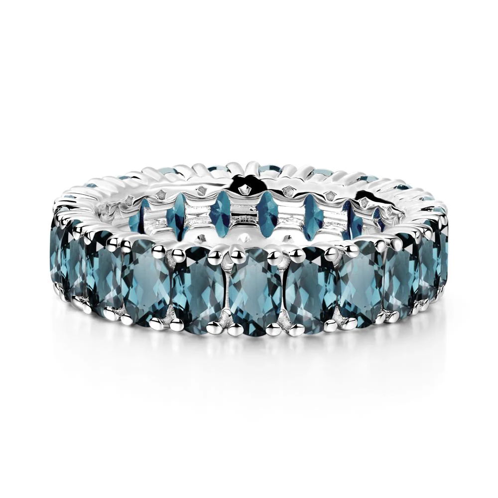 London Blue Topaz Wide Band Eternity Ring