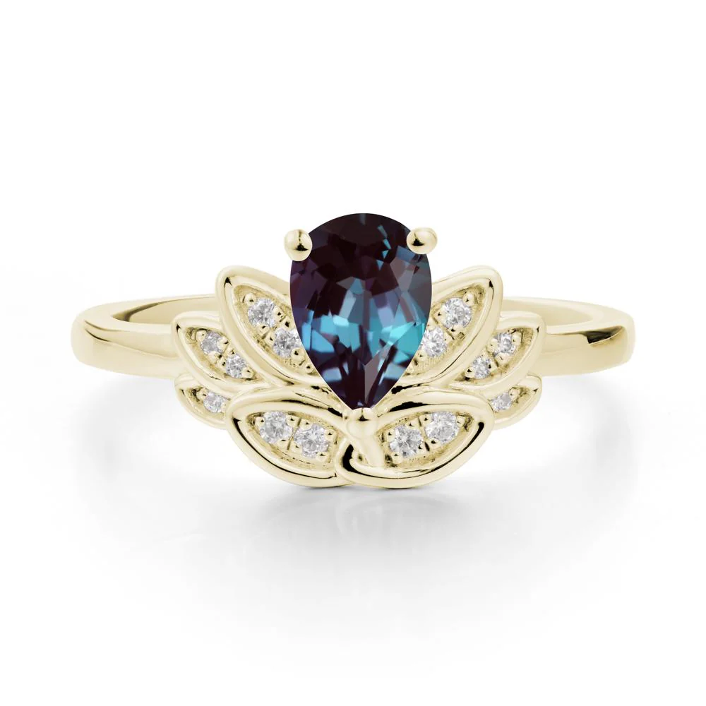 Lotus Flower Alexandrite Ring