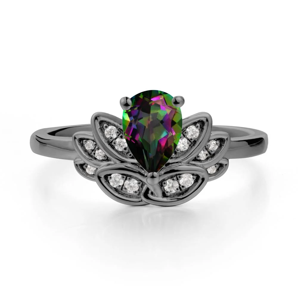 Lotus Flower Mystic Topaz Ring