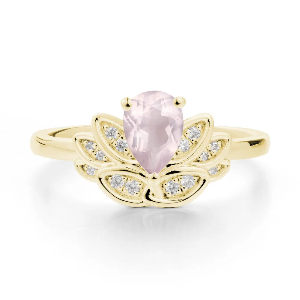 Lotus Flower Rose Quartz Ring - Image 6