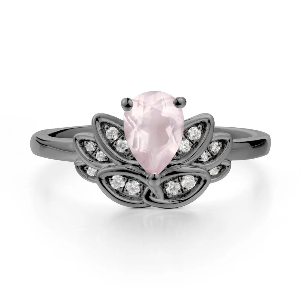 Lotus Flower Rose Quartz Ring - Image 7