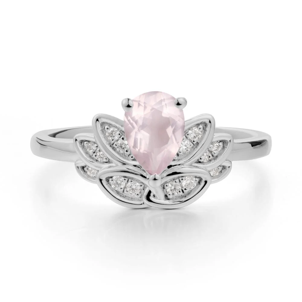 Lotus Flower Rose Quartz Ring - Image 8
