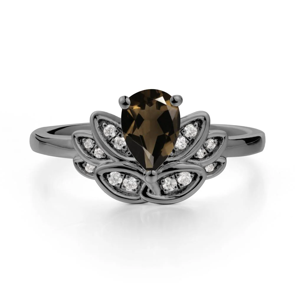Lotus Flower Smoky Quartz Ring - Image 8