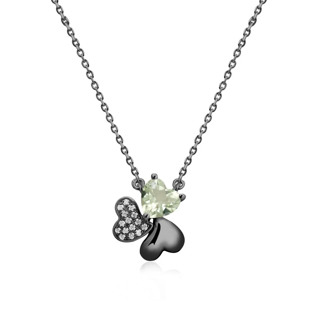 Lucky Clover Hearts Green Amethyst Necklace - Image 8