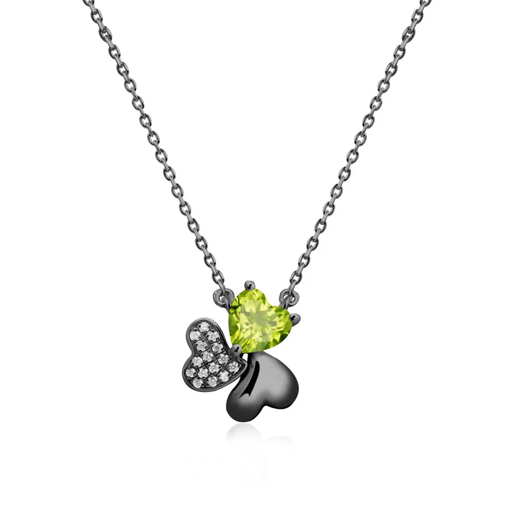 Lucky Clover Hearts Peridot Necklace - Image 7