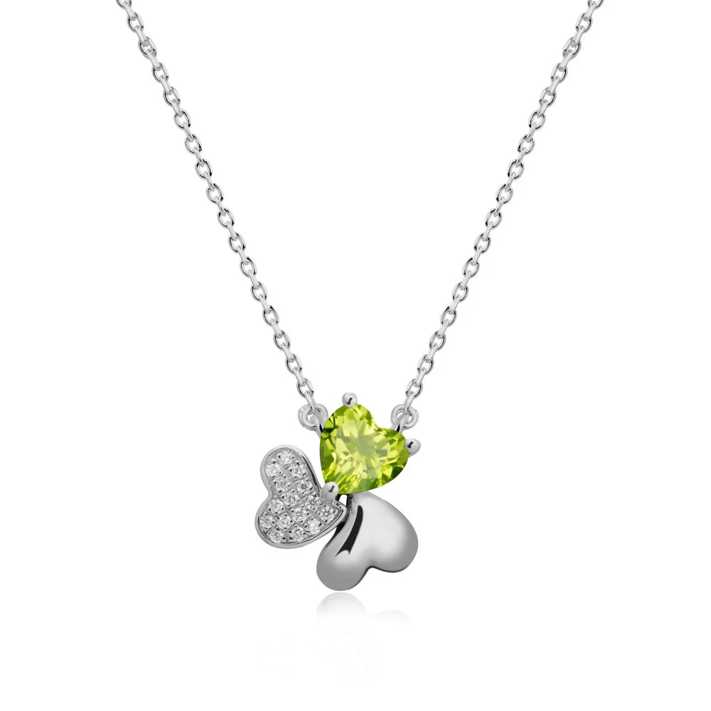 Lucky Clover Hearts Peridot Necklace - Image 8