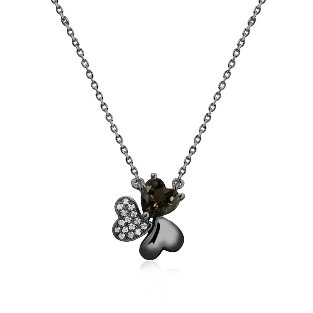 Lucky Clover Hearts Smoky Quartz Necklace - Image 8