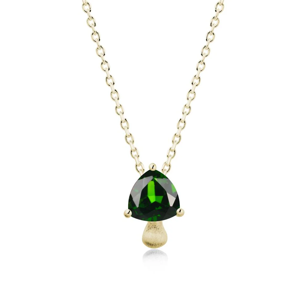 Magic Diopside Mushroom Necklace with Brushed Finish - Image 3