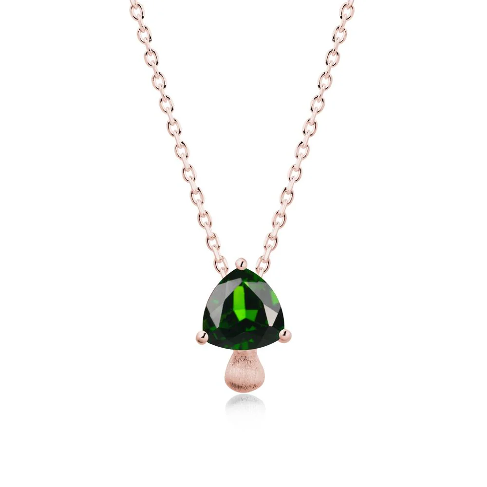 Magic Diopside Mushroom Necklace with Brushed Finish - Image 4