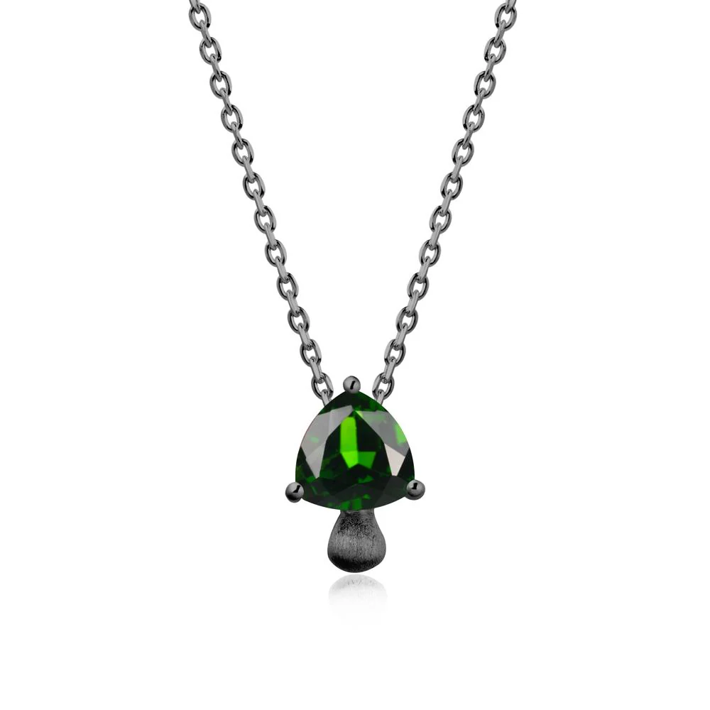 Magic Diopside Mushroom Necklace with Brushed Finish - Image 7