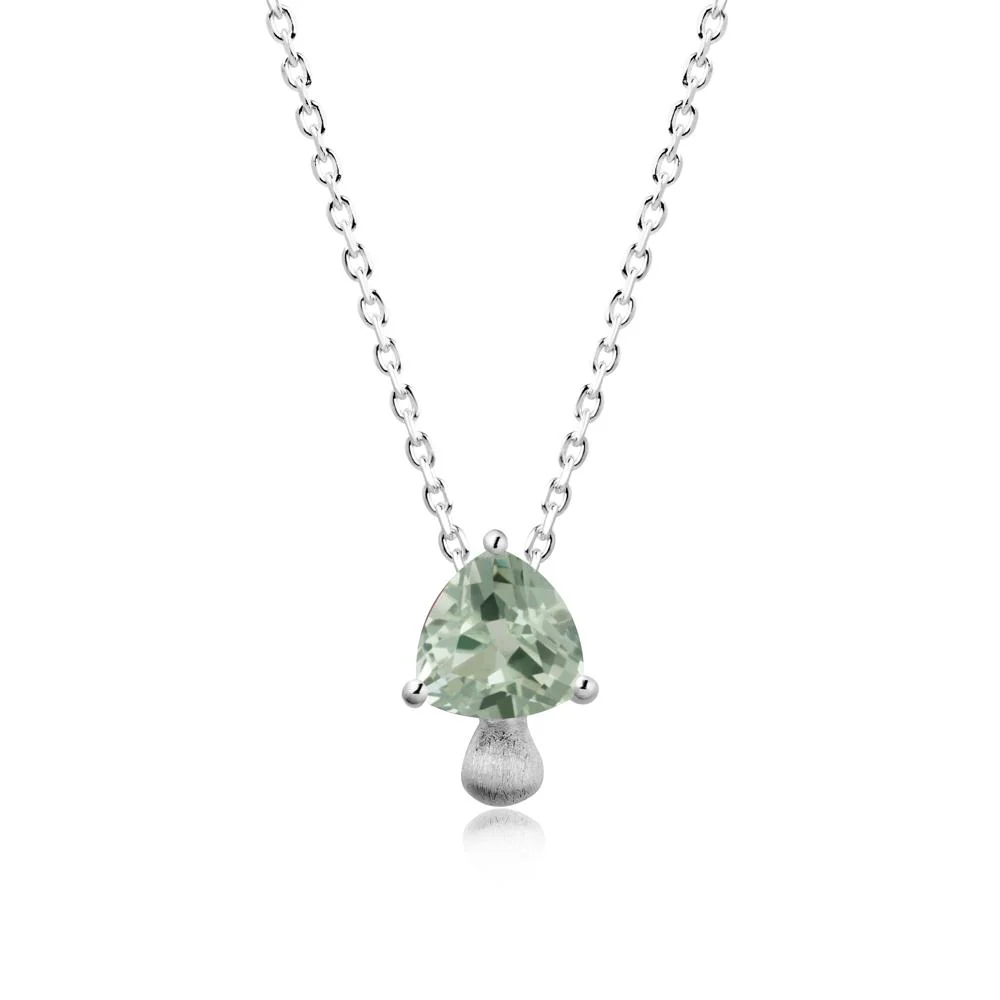 Magic Green Amethyst Mushroom Necklace with Brushed Finish - Image 5
